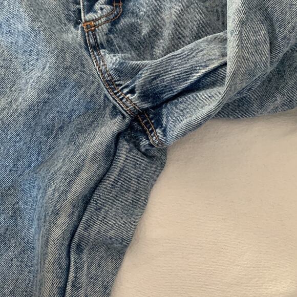 Vintage 80s no problem womens 26 small 11/12 fold over paper bag jeans acid wash - Picture 9 of 12